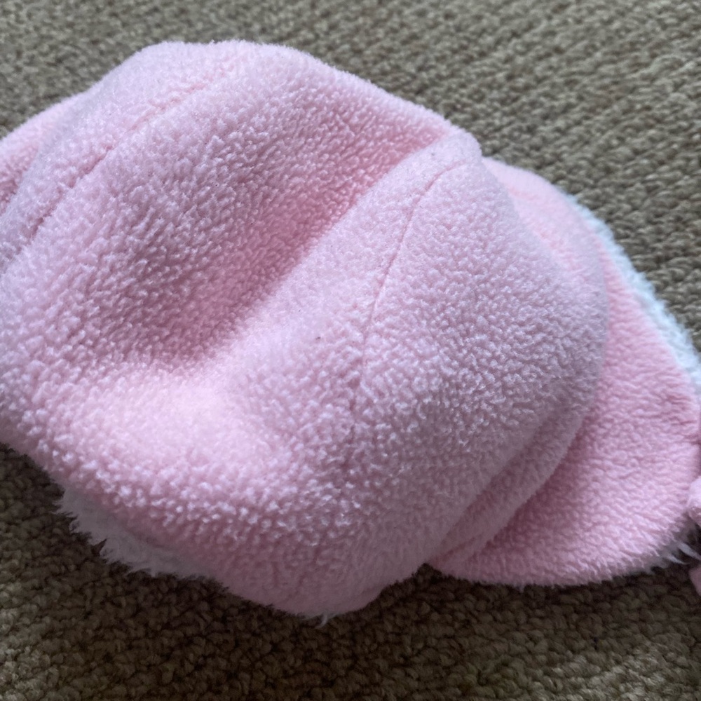 Children’s Place Baby Girl Pink White Trapper Hat - Picture 3 of 6